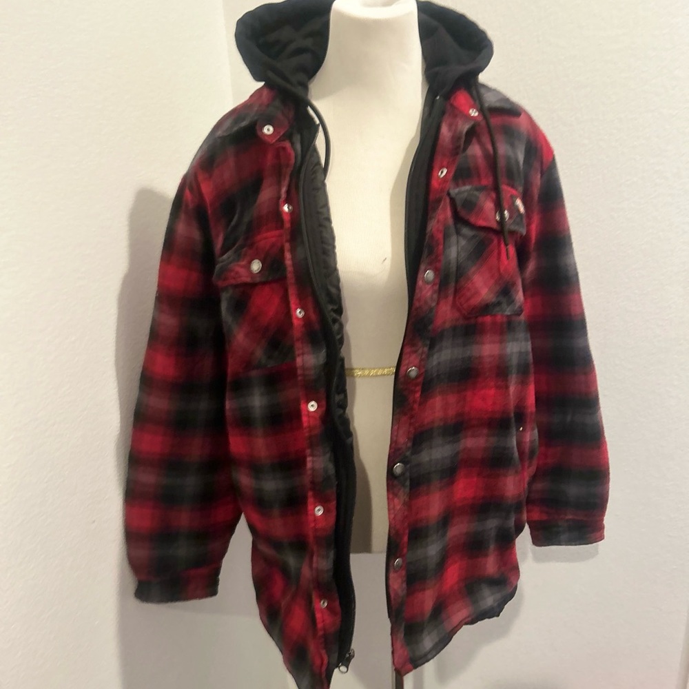 Dickie plaid hoodie jacket with zipper size XL